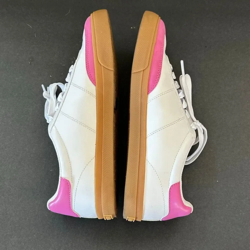 Tommy Hilfiger Lazsie Women's Sneakers White Pink Suede T-Toe Gum Sole Sz 9